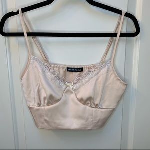 Baby pink buister corset tank top